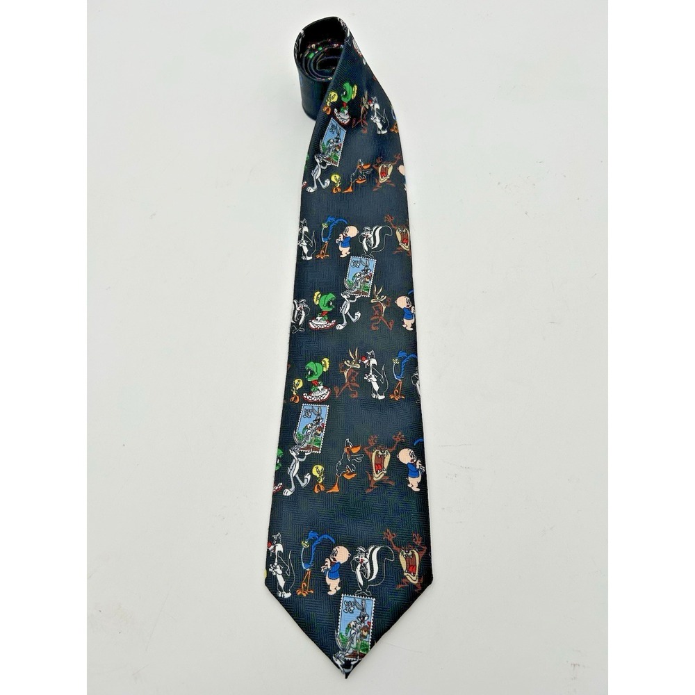 Vintage‎ 1997 Looney Toons Stamp Collection Men's Necktie by Warner Bros
